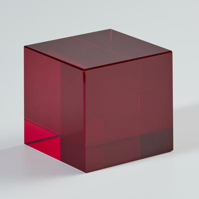 Glass cube red MSCL 1, MSCL 2