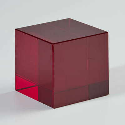 Glass cube red MSCL 1, MSCL 2